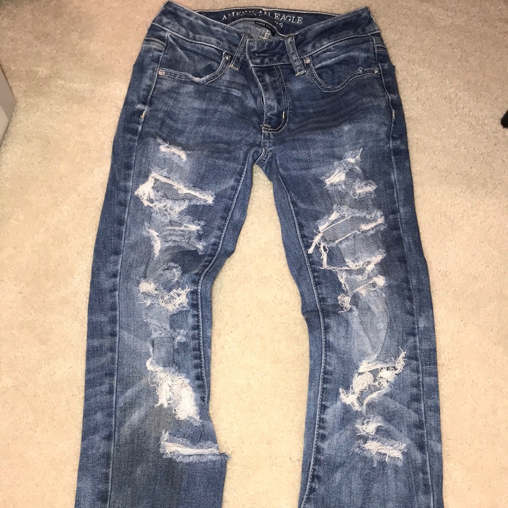 Ripped ankle jeggings from American Eagle